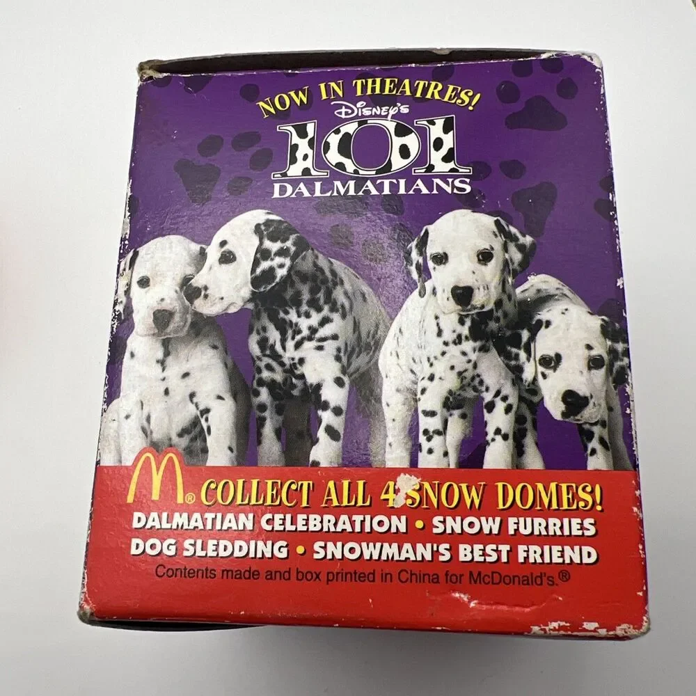 McDonald's Vintage 101 Dalmatian's 1996 Christmas Snow Flurries Dome/Globe